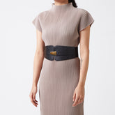 Black elastic-backed suede belt